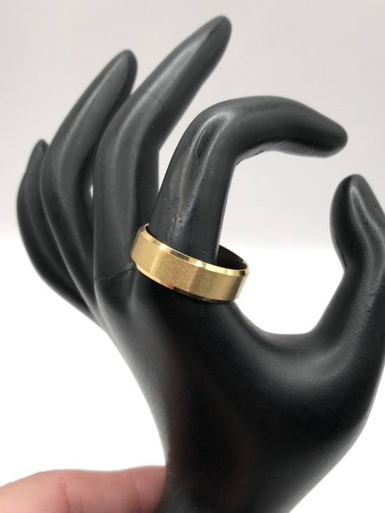 Unsigned Other - Brushed Gold-Tone Men’s Stainless Steel Band Ring